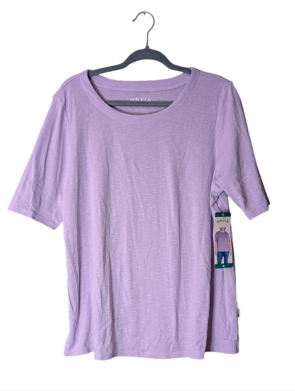 NWT Orvis Pima cotton Relaxed Fit Soft Knit Short Sleeve Tee Heather Purple XL